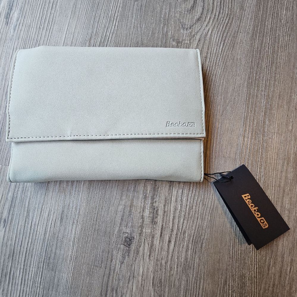 Becko Leather and Flannel Folding Travel Jewelry Organizer